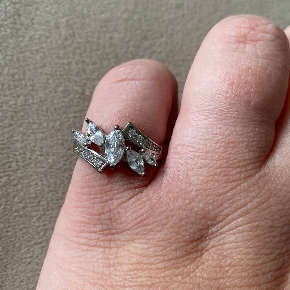 Gently Worn Sterling Silver Engagement Ring